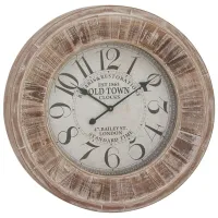 Ivy Collection Canandaigua Wall Clock in Brown by UMA Enterprises