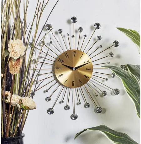 Ivy Collection Nifty Wall Clock in Gold by UMA Enterprises
