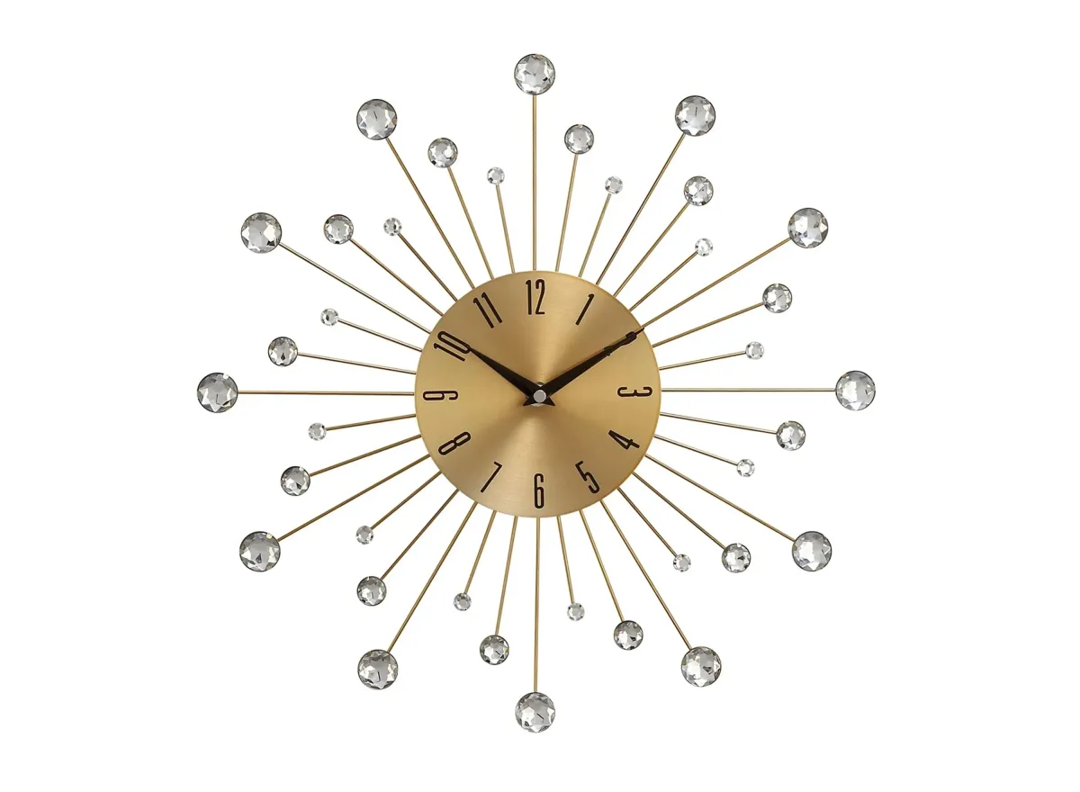 Ivy Collection Nifty Wall Clock in Gold by UMA Enterprises