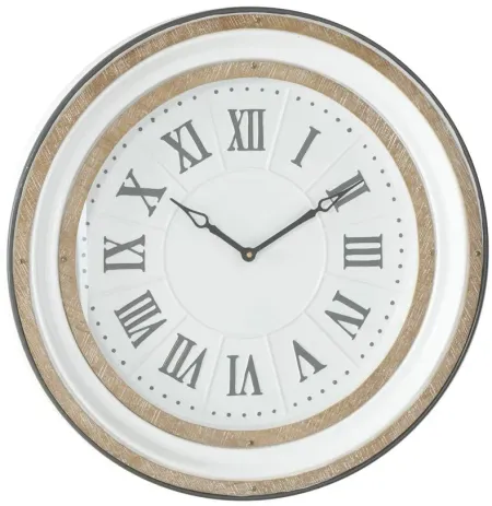 Ivy Collection Metorobs Wall Clock in White by UMA Enterprises