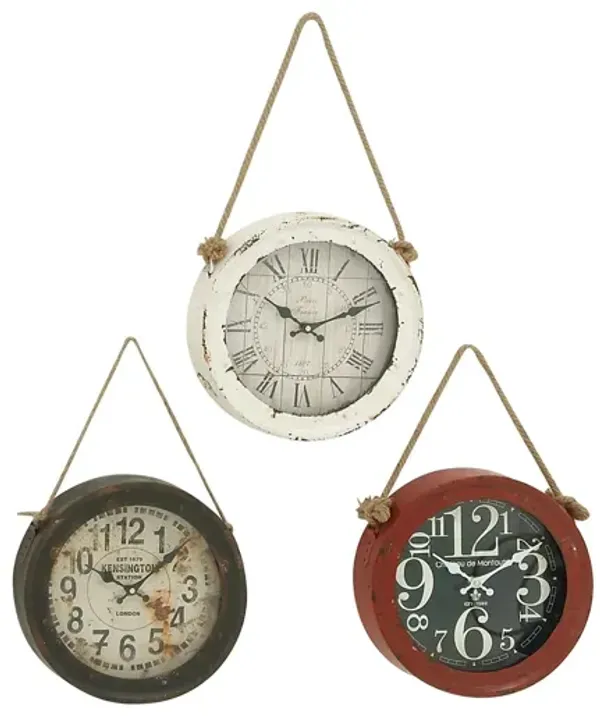 Ivy Collection Lodar Wall Clock Set of 3
