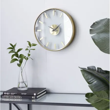 Ivy Collection Oseetah Wall Clock in Gold by UMA Enterprises