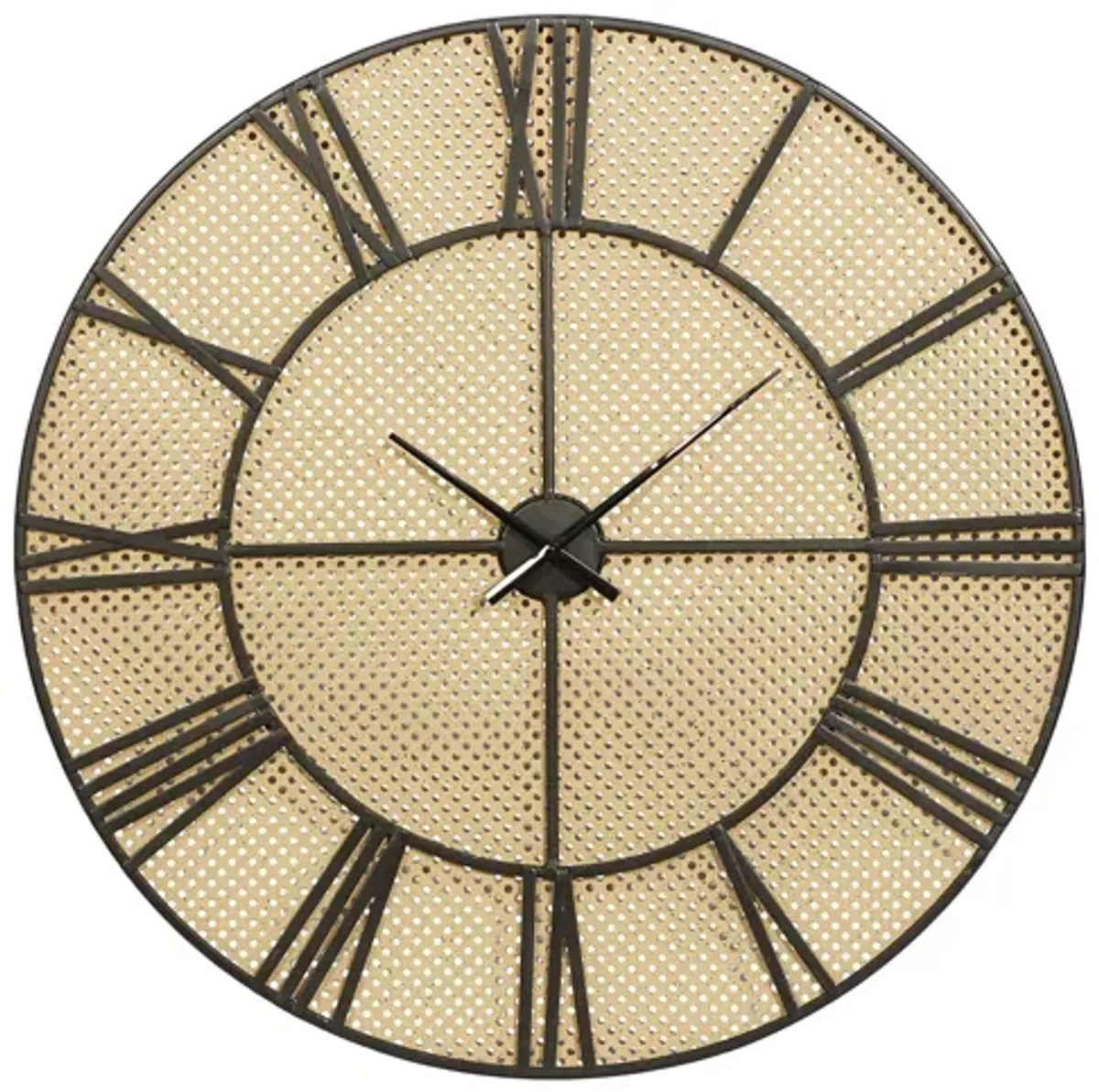 Ivy Collection Mera Wall Clock in Beige by UMA Enterprises