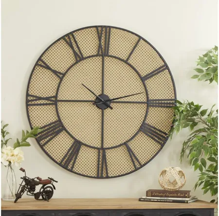 Ivy Collection Mera Wall Clock in Beige by UMA Enterprises