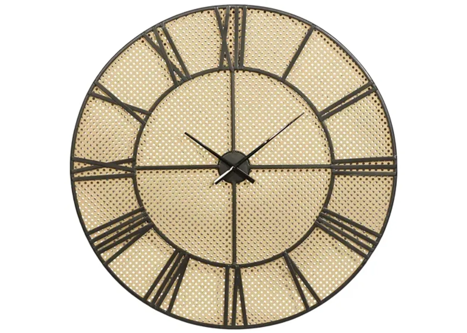 Ivy Collection Mera Wall Clock in Beige by UMA Enterprises