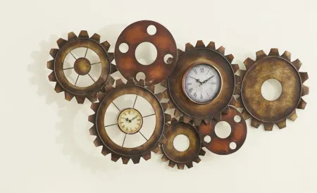Ivy Collection Moulin Wall Clock in Brown by UMA Enterprises