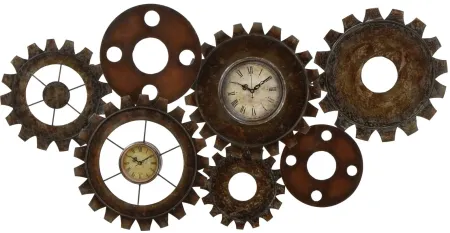 Ivy Collection Moulin Wall Clock in Brown by UMA Enterprises