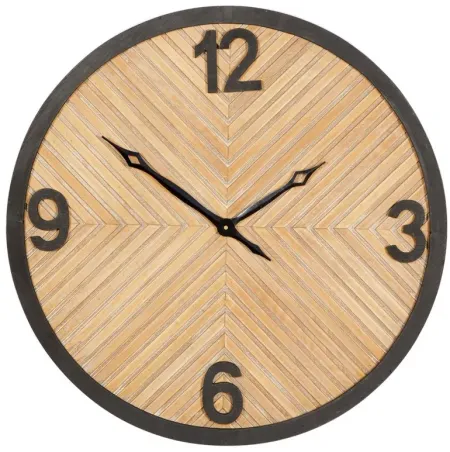 Ivy Collection Brantingham Wall Clock in Natural by UMA Enterprises
