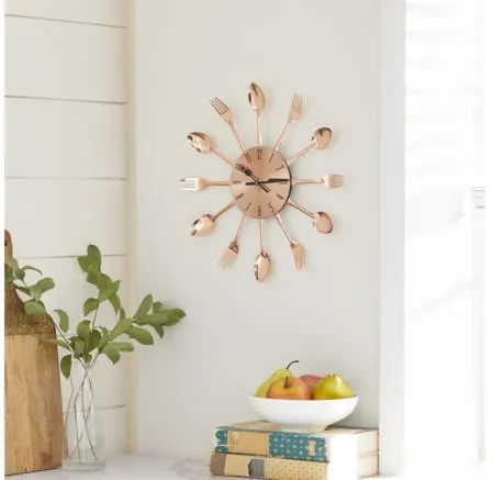 Ivy Collection Diner Wall Clock in Copper by UMA Enterprises