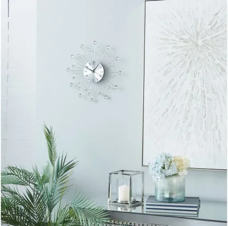 Ivy Collection Nifty Wall Clock in Silver by UMA Enterprises