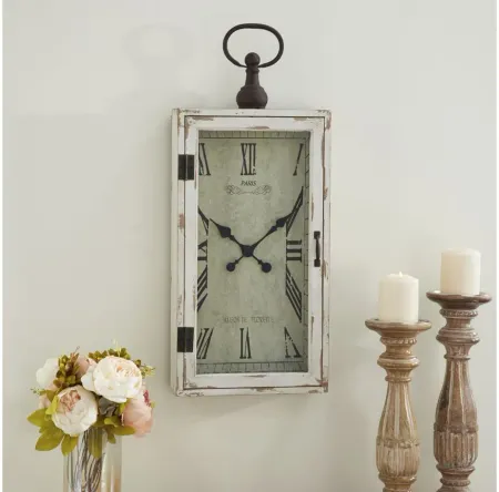 Ivy Collection Treffeisen Vintage Wall Clock in White by UMA Enterprises