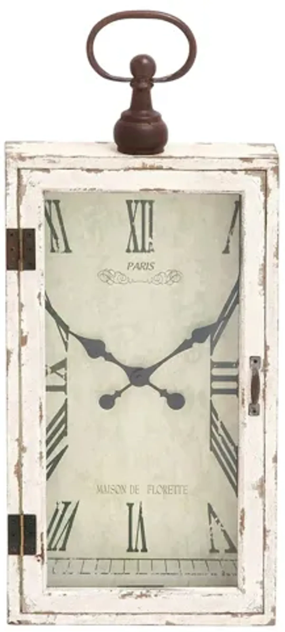 Ivy Collection Treffeisen Vintage Wall Clock in White by UMA Enterprises