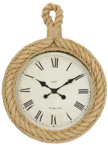 Ivy Collection Zardenia Wall Clock in Beige by UMA Enterprises