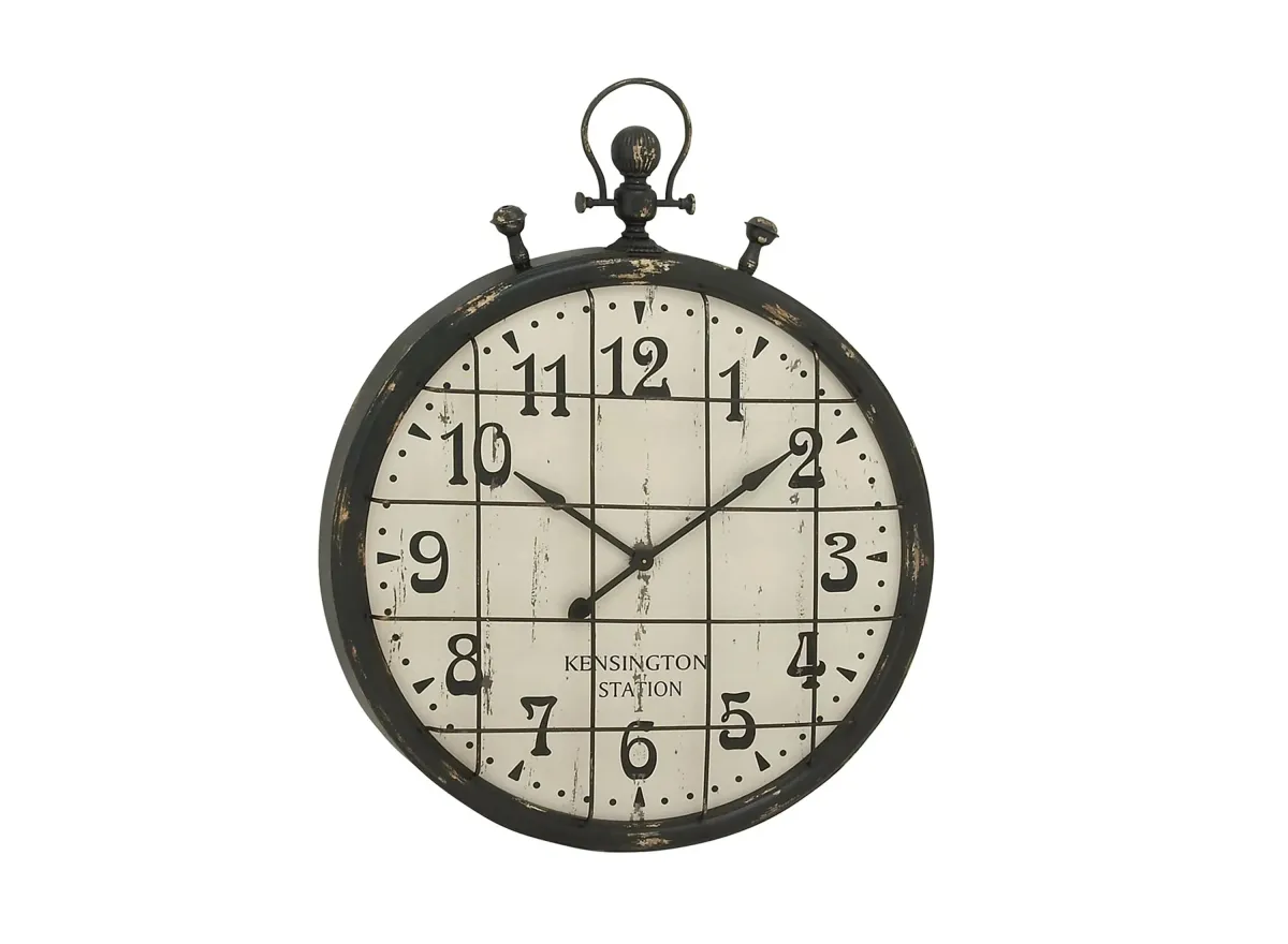 Ivy Collection Eberta Wall Clock in Ivory;Black by UMA Enterprises