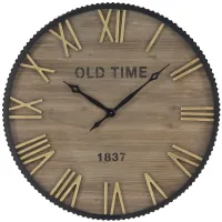 Ivy Collection Cayuga Wall Clock in Brown by UMA Enterprises