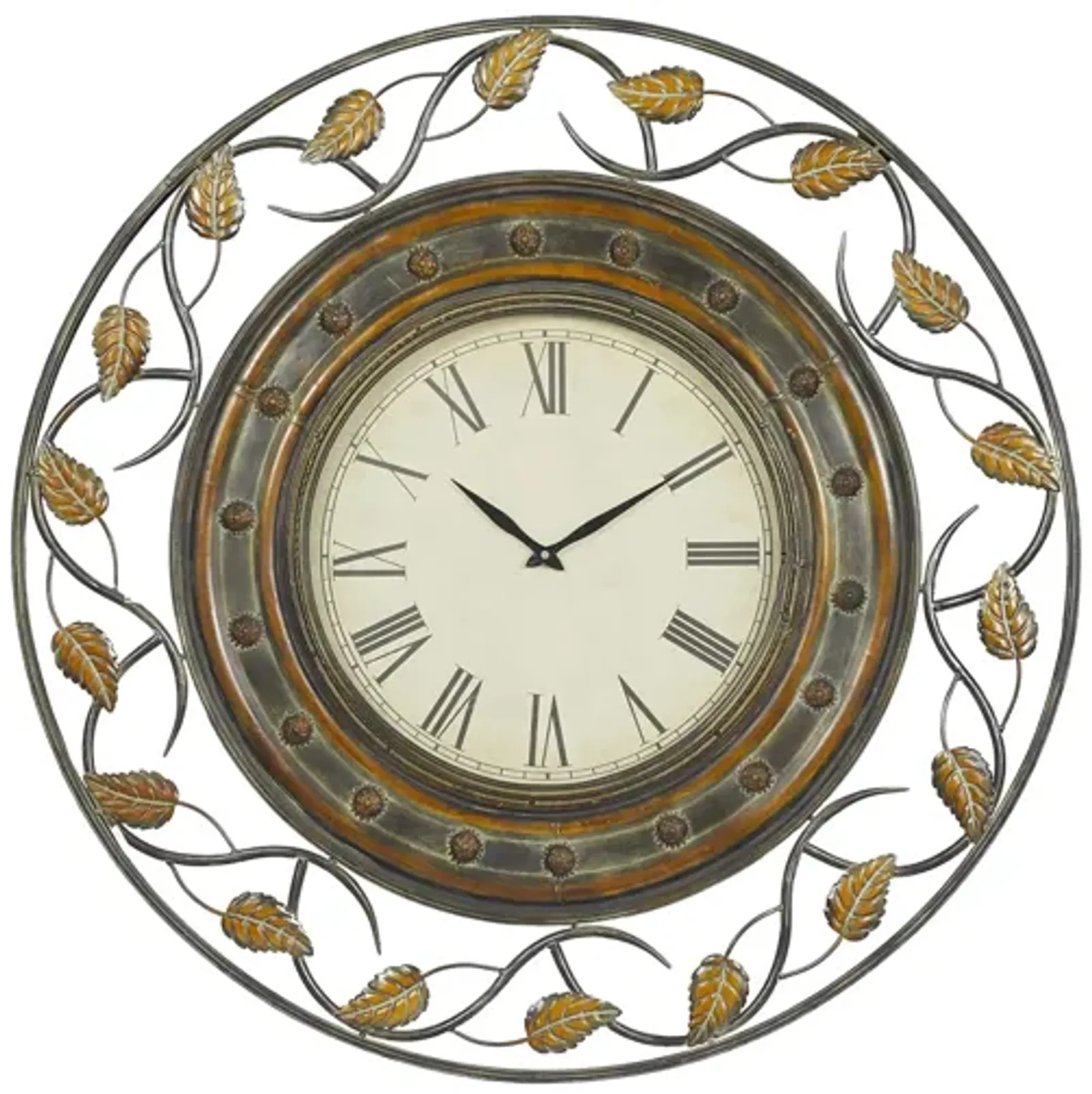 Ivy Collection Floral Botanical Wall Clock