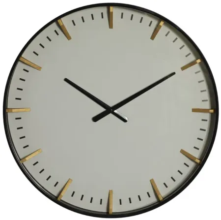 Ivy Collection Spinnerella Wall Clock in Ivory;Black;Gold by UMA Enterprises
