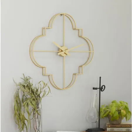 Ivy Collection Newcomb Wall Clock in Gold by UMA Enterprises
