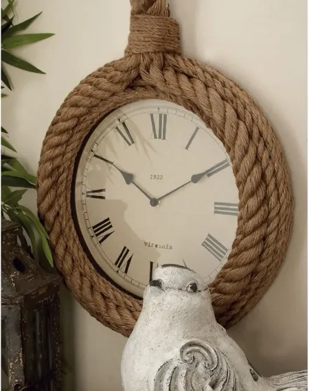 Ivy Collection Babs Wall Clock in Beige by UMA Enterprises