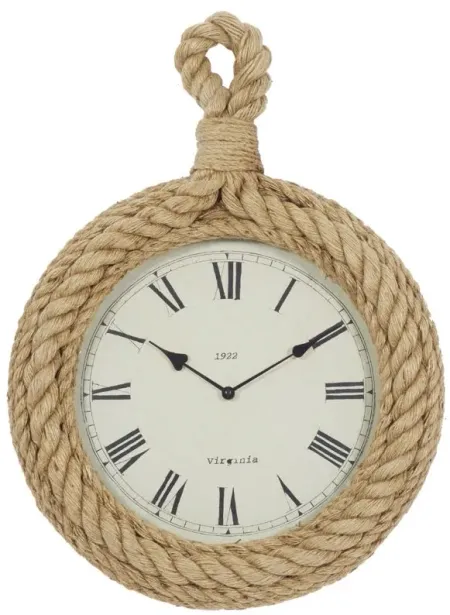 Ivy Collection Babs Wall Clock in Beige by UMA Enterprises