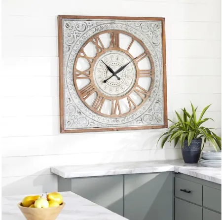 Ivy Collection Vikander Wall Clock in Off-White;Gray by UMA Enterprises