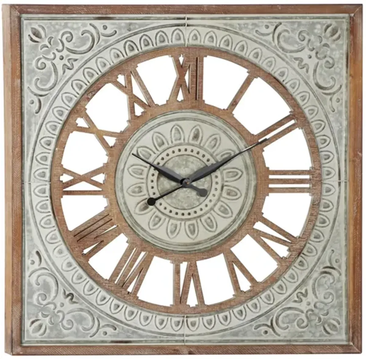 Ivy Collection Vikander Wall Clock in Off-White;Gray by UMA Enterprises