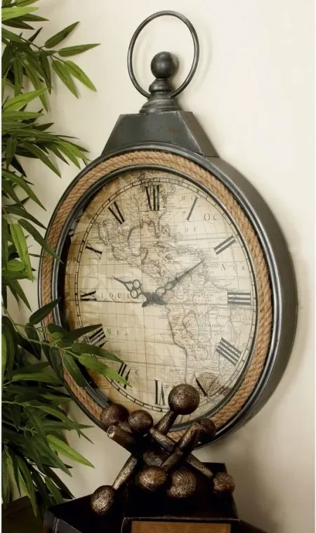 Ivy Collection Faith Wall Clock in Brown by UMA Enterprises