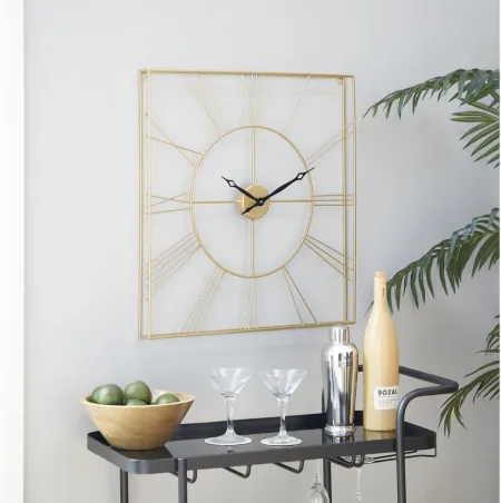 Ivy Collection Oneida Wall Clock in Gold by UMA Enterprises