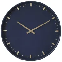 Ivy Collection Meacham Wall Clock in Dark Blue by UMA Enterprises