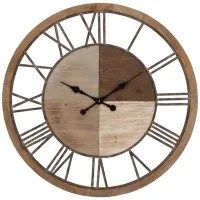 Ivy Collection Chemung Wall Clock in Brown by UMA Enterprises