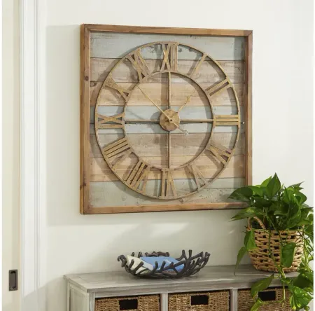 Ivy Collection Whatsit Wall Clock in Brown by UMA Enterprises