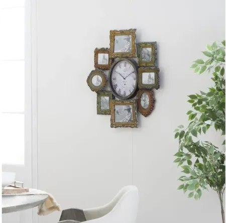 Ivy Collection Onondaga Wall Clock in White;Beige;Green;Orange by UMA Enterprises