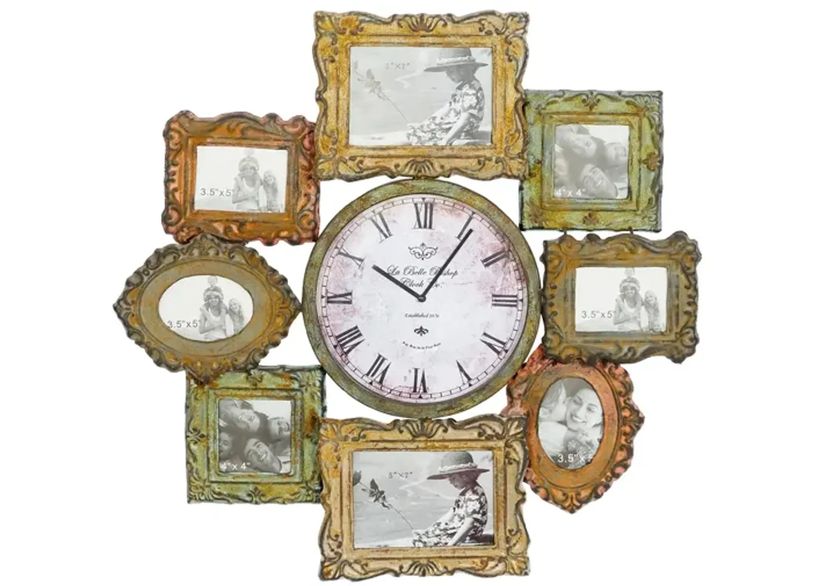 Ivy Collection Onondaga Wall Clock in White;Beige;Green;Orange by UMA Enterprises