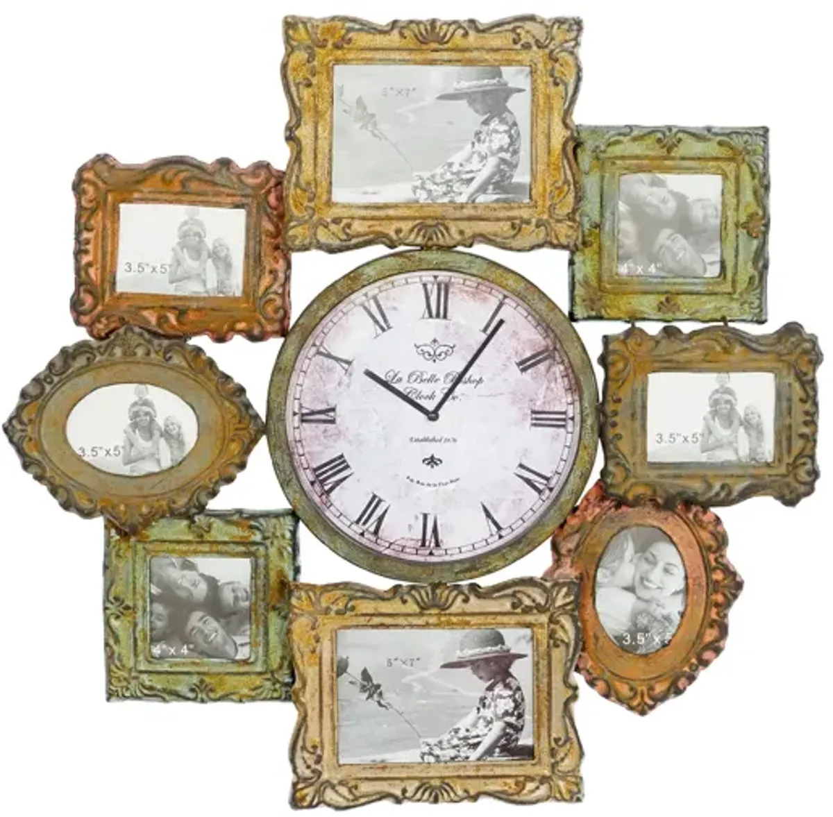 Ivy Collection Onondaga Wall Clock in White;Beige;Green;Orange by UMA Enterprises