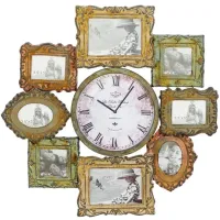 Ivy Collection Onondaga Wall Clock in White;Beige;Green;Orange by UMA Enterprises