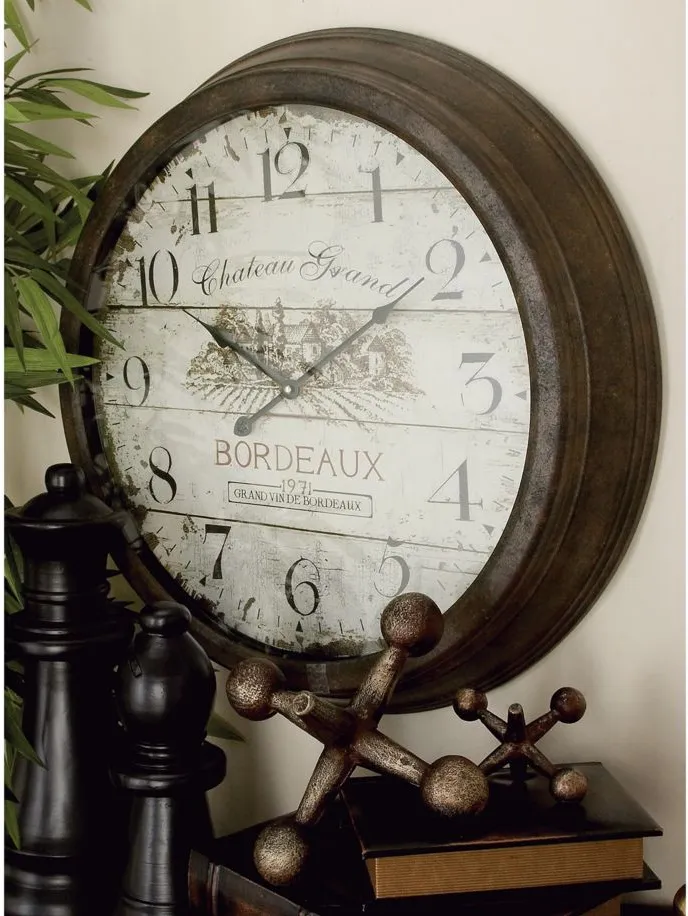 Ivy Collection Batros Wall Clock in White by UMA Enterprises