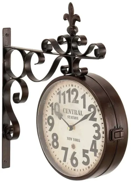 Ivy Collection Eras Wall Clock in Ivory;Brown by UMA Enterprises