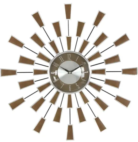 Ivy Collection Lagerfeld Wall Clock in Brown by UMA Enterprises
