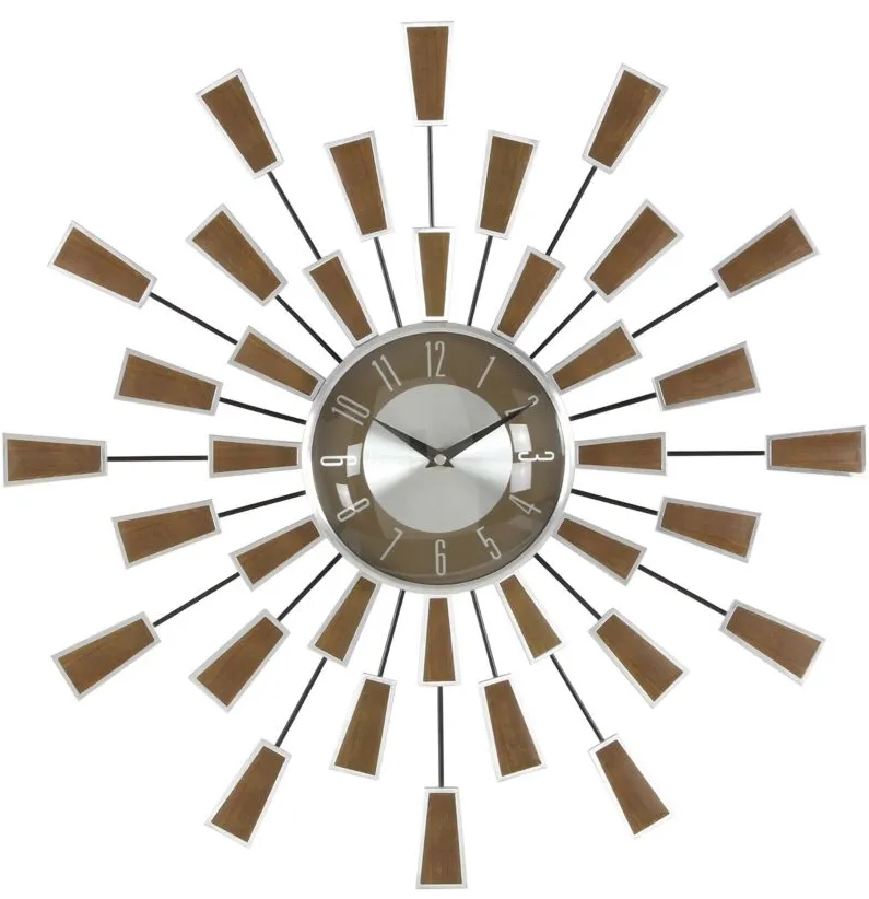 Ivy Collection Lagerfeld Wall Clock in Brown by UMA Enterprises