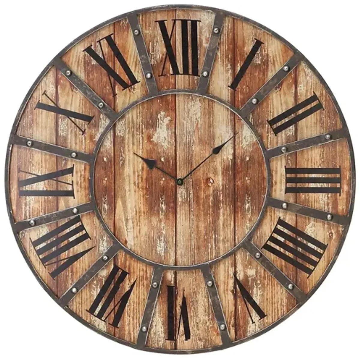 Ivy Collection Chenango Wall Clock in Brown by UMA Enterprises