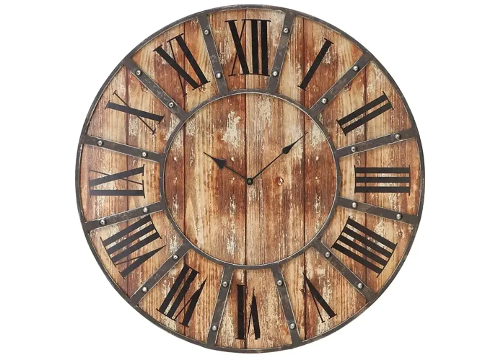 Ivy Collection Chenango Wall Clock in Brown by UMA Enterprises