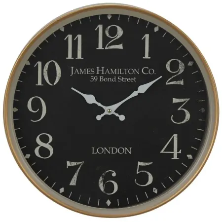 Ivy Collection Cyrene Wall Clock in Black by UMA Enterprises