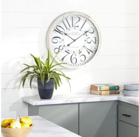 Ivy Collection Heinrich Wall Clock in White by UMA Enterprises