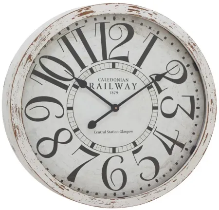 Ivy Collection Heinrich Wall Clock in White by UMA Enterprises