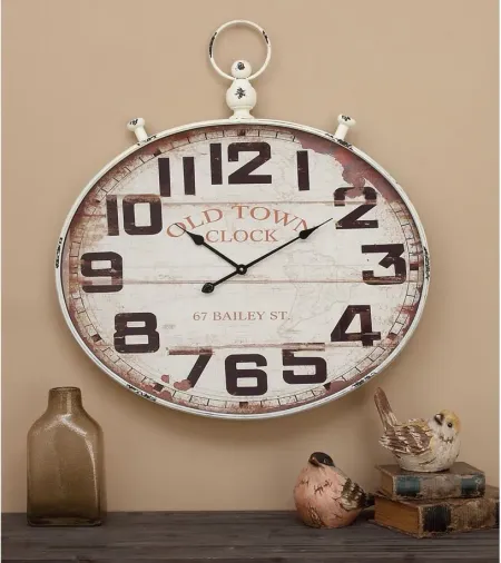 Ivy Collection Nepthu Wall Clock in White by UMA Enterprises