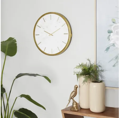 Ivy Collection Keroppi Wall Clock in White;Antiqued Gold by UMA Enterprises