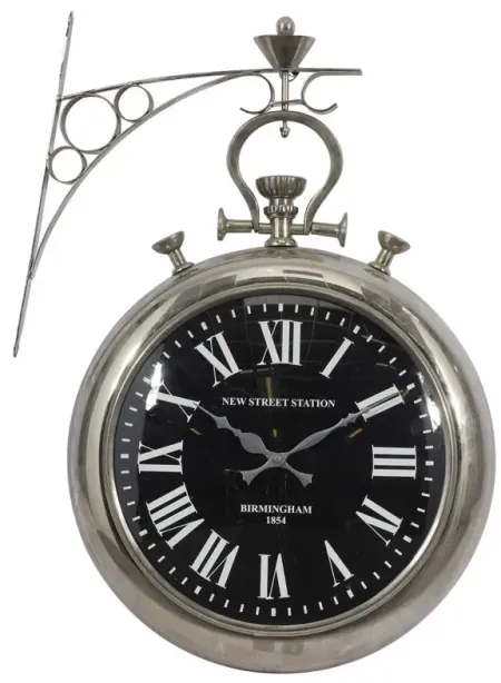 Ivy Collection Whooves Wall Clock in Silver by UMA Enterprises