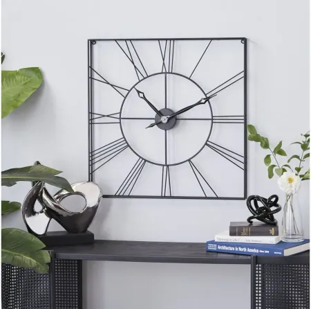 Ivy Collection Ty Wall Clock in Black by UMA Enterprises