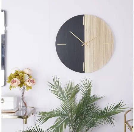 Ivy Collection Abstract Wall Clock in Black by UMA Enterprises