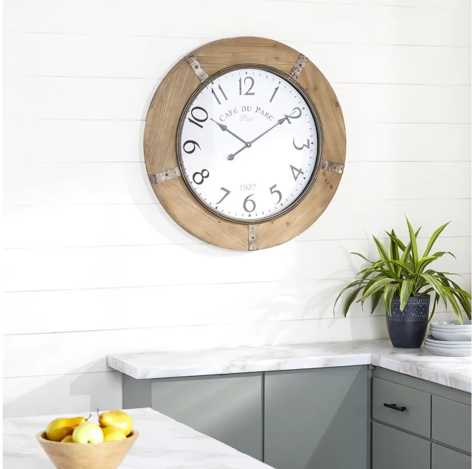 Ivy Collection Honeoye Wall Clock in White by UMA Enterprises